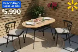 Walmart Set de mesa y 2 sillas mainstays oferta