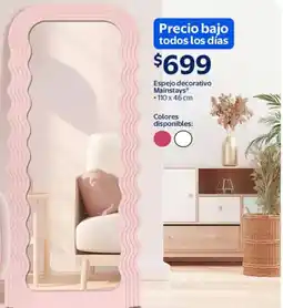 Walmart Mainstays espejo decorativo oferta