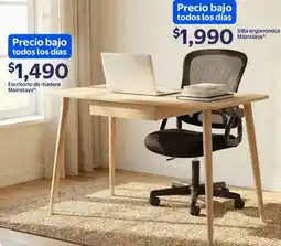Walmart Mainstays escritorio de madera oferta