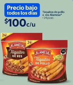 Walmart Alamesa taquitos de pollo o res oferta