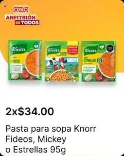 OXXO Pasta para sopa Knorr Fideos, Mickey o Estrellas oferta