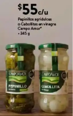 Walmart Express Campo Amor Pepinillos agridulces o Cebollita en vinagre oferta