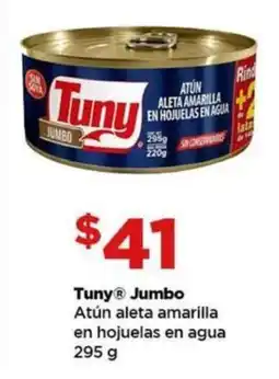 Bodega Aurrerá Tuny Jumbo atún aleta amarilla en hojuelas en agua oferta