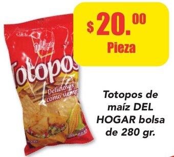 Totopos de Maíz Del Hogar Bolsa de 280gr