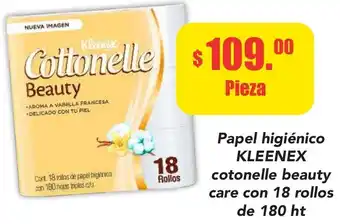 Super Aki Papel Higiénico Kleenex Cotonelle Beauty Care con 18 Rollos de 180ht oferta