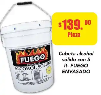 Cubeta Alcohol Só con 5lt. Guego Envasado
