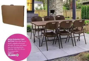 Mesa Plegable Tipo Rattan 6809-C