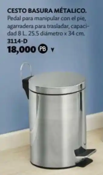 Cesto Basura Métalico 3114-D