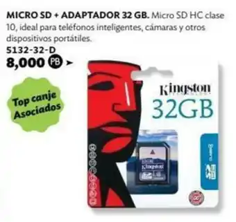 Kingston Micro SD+Adaptadpr 32GB 5132-32-D