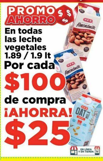 HEB Leche vegetal heb oferta