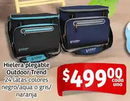 Soriana Mercado Hielera plegable Outdoor Trend 24 latas colores negro/aqua o gris/ naranja oferta