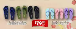 Soriana Mercado Sandalia lisa de colores dama y caballero oferta