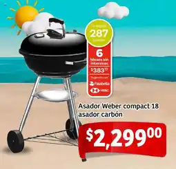 Soriana Mercado Asador Weber compact 18 asador carbón oferta