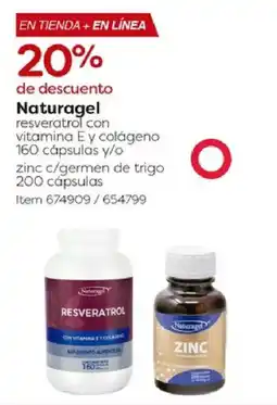 Costco Naturagel resveratrol con vitamina E y colágeno y/o zinc c/germen de trigo oferta