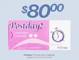 Soriana Híper Postday 0.75 mg oferta