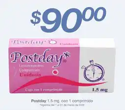 Soriana Híper Postday 1.5 mg oferta
