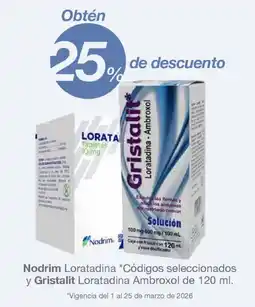 Soriana Híper Nodrim loratadina y Gristalit loratadina ambroxol oferta