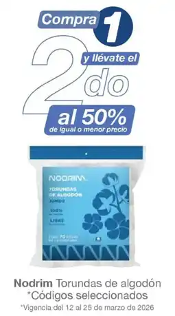 Soriana Híper Nodrim torundas de algodón oferta