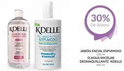 Farmacias Guadalajara Kdelle jabón facial espumoso o agua micelar desmaquillante oferta