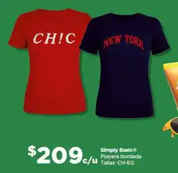 Bodega Aurrerá Simply Basic Playera bordada oferta