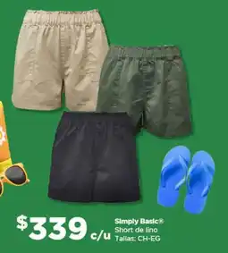 Bodega Aurrerá Simply Best short de lino oferta