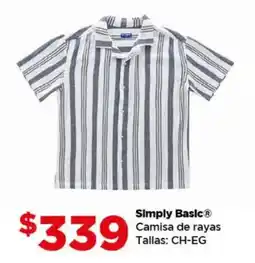 Bodega Aurrerá Simply Basic camisa de rayas oferta