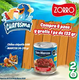 Zorro San Marcos chiles chipotles adobados oferta