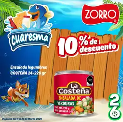 Zorro La Costeña ensalada de verduras oferta