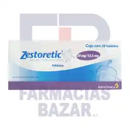 Farmacias Bazar ZESTORETIC 20/12.5MG 28 TABLETAS oferta