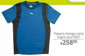 La Comer Playera manga corta negro azul voit oferta