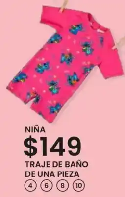 Soriana Híper Niña traje de baño de una pieza oferta