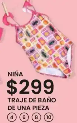 Soriana Híper Niña traje de baño de una pieza oferta