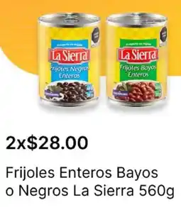 OXXO La sierra frijoles enteros bayos o negros oferta