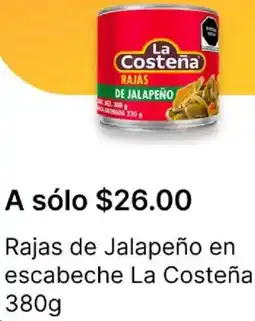 OXXO La costeña rajas de jalapeño en escabeche oferta