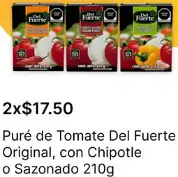 OXXO Del fuerte puré de tomate original, con chipotle o sazonado oferta
