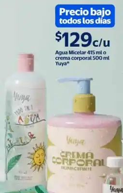 Walmart Yuya agua micelar o crema corporal oferta