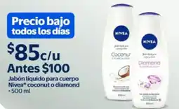 Walmart Nivea jabón líquido para cuerpo coconut o diamond oferta