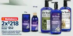 Walmart Dr. Teals bálsamo, spray para dormir o jabón corporal oferta