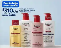 Walmart Eucerin aceite, gel de ducha o crema corporal oferta