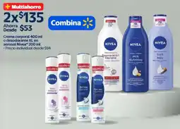 Walmart Nivea crema corporal o desodorante XL en aerosol oferta