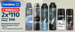 Walmart Dove, Rexona o Axe desodorante en aerosol oferta