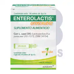 Farmacias Bazar ENTEROLACTIS OROSOLUBLE SABOR VAINILLA 1GR 14 SOBRES oferta
