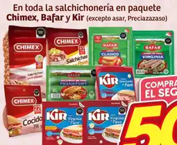 Soriana Híper Chimex, bafar y kir En toda la salchichonería en paquete oferta