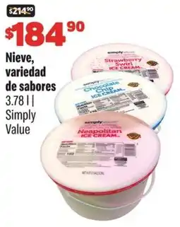 Smart & Final Simply value nieve, variedad de sabores oferta