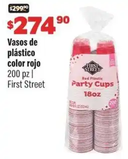Smart & Final First street vasos de plástico color rojo oferta
