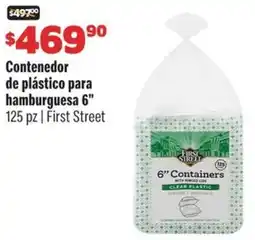 Smart & Final First street contenedor de plástico para hamburguesa 6" oferta
