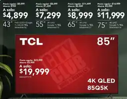 City Club Tcl tv 85" oferta