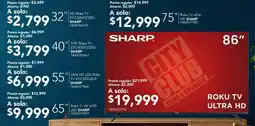 City Club Sharp roku tv 86" oferta