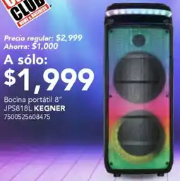 City Club Kegner bocina portátil 8" JPS818L oferta