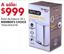 City Club Member's choice bote de basura oferta
